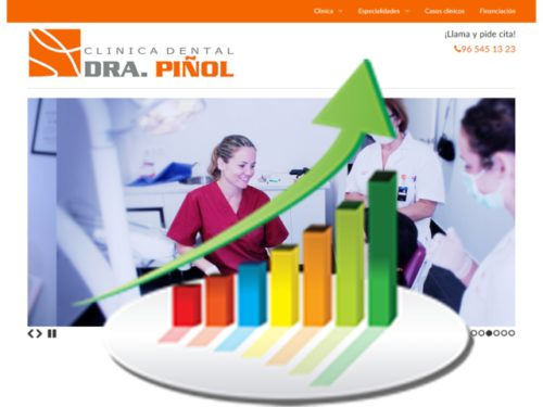 Captura de pantalla de la página de inicio de la web de la clínica dental Dra. Piñol de Elche